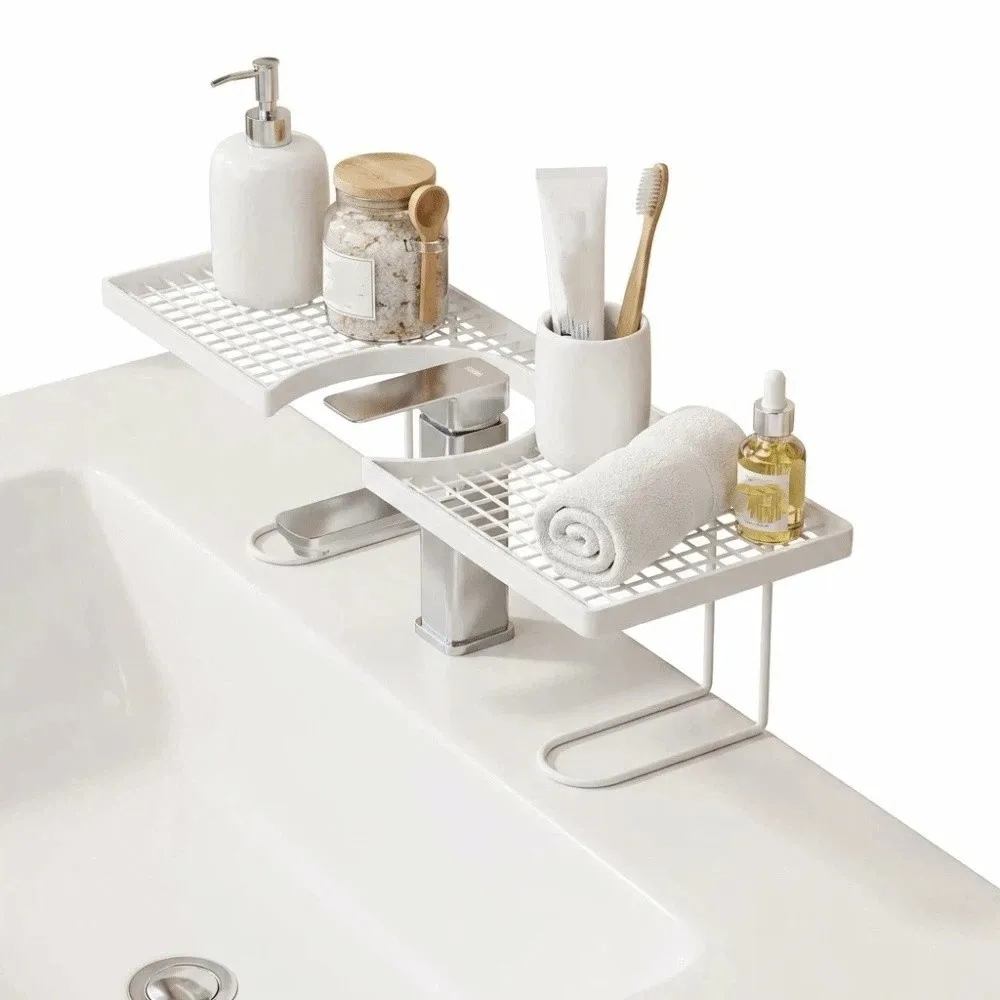 Storage Box Universal Bathroom Storage Rack Water Drainage Mesh Kitchen Storage Rack Simple No-Drill Sink Shelf Bathroom Storage