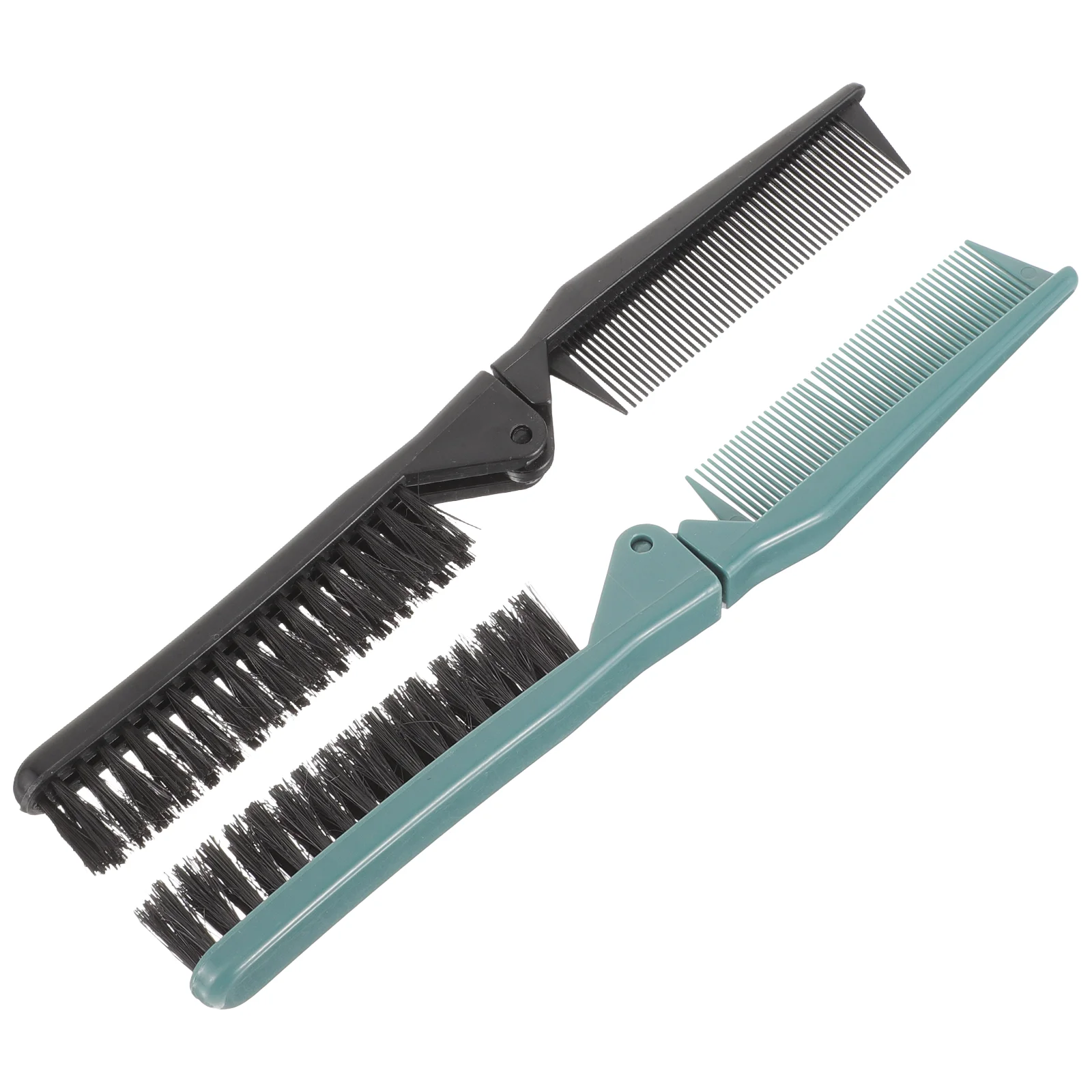 Travel Foldable Brush Comb Double Teeth Folding Curly Human Hair Hairstyle for Straight