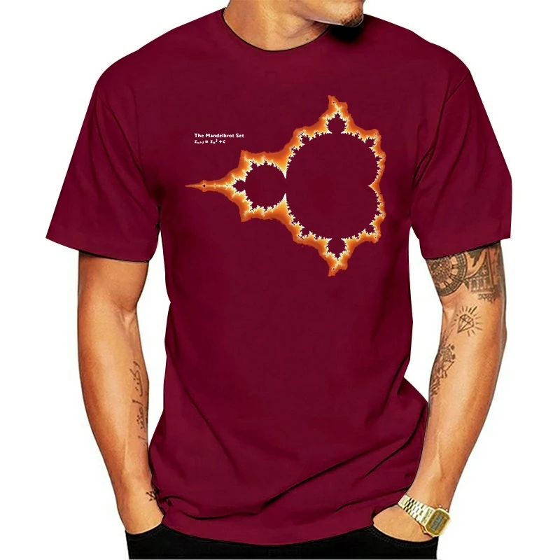 Geek Mandelbrot Set Initial Fractal Image Science Men's Black T - Shirt Size S - 6xl Summer Tee Shirt