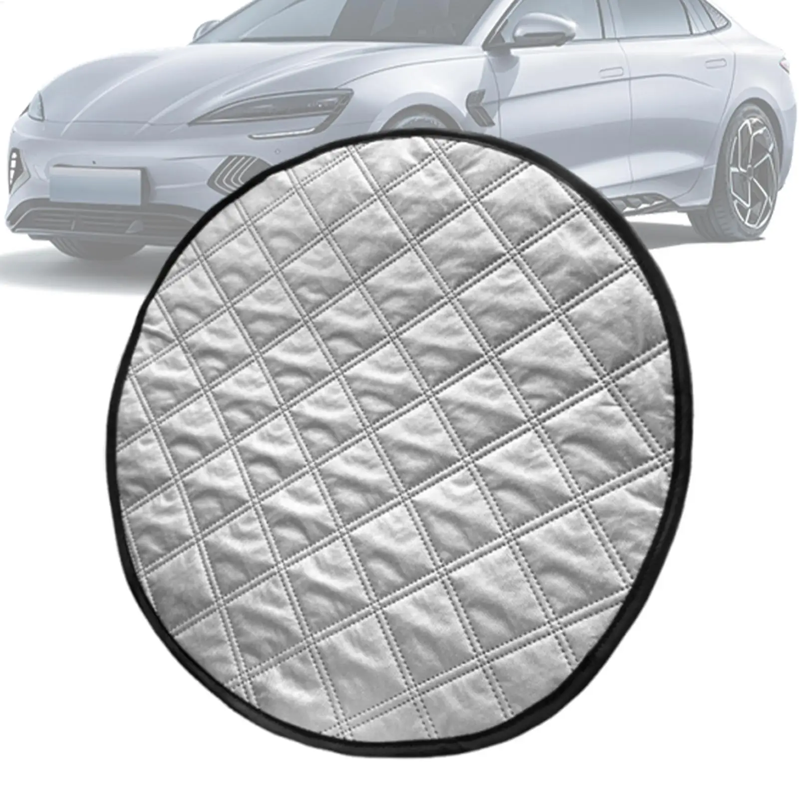 Car Steering Wheel Sun Cover 43cm Aluminum Foil Folding Cooling & Heat insulation Shield Sunscreen Cover Car Interior for Summer