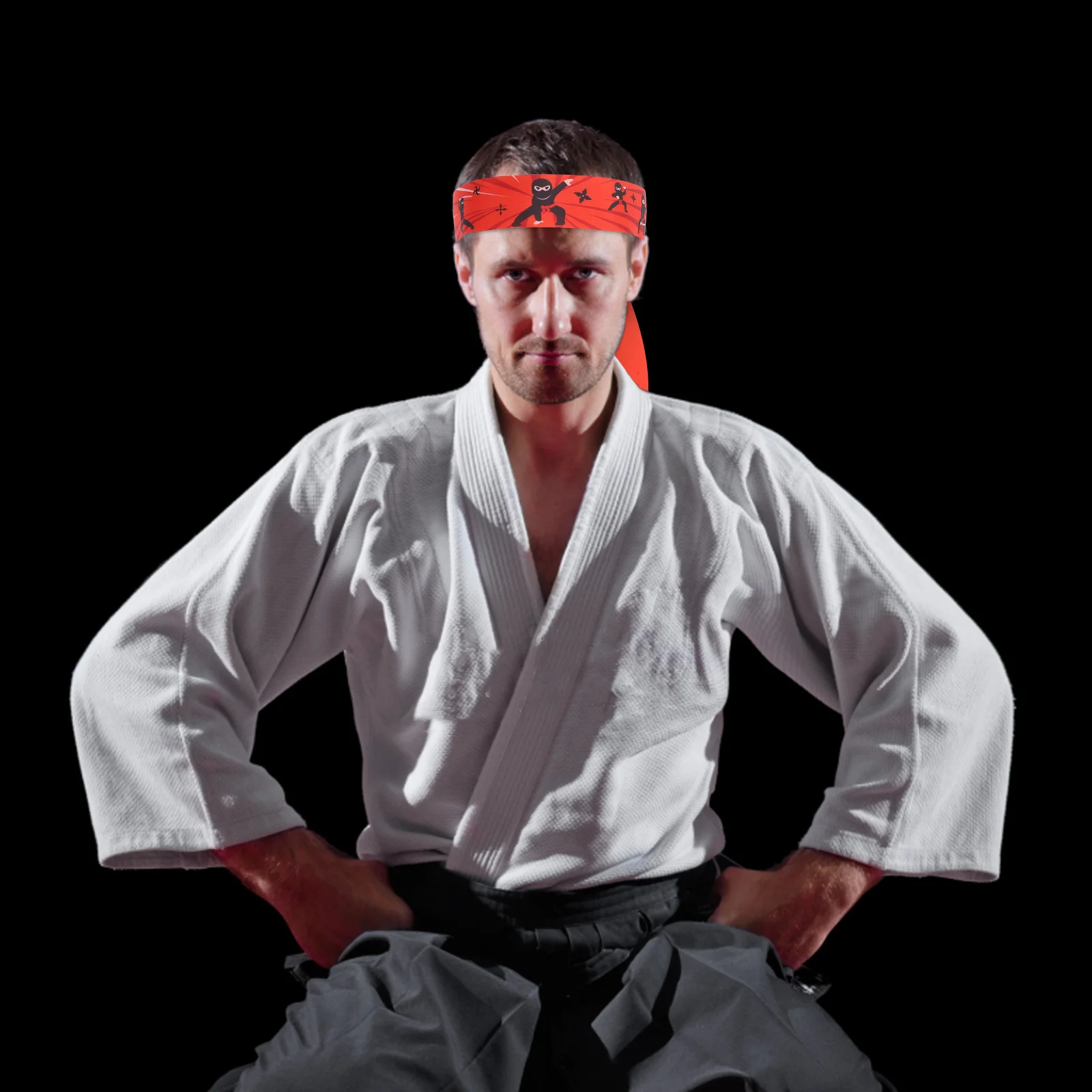 2 stuks hoofdband Ninja print zweetabsorberend koken sport sport bandana keuken kostuum feest kinderen bandana hoofddeksels