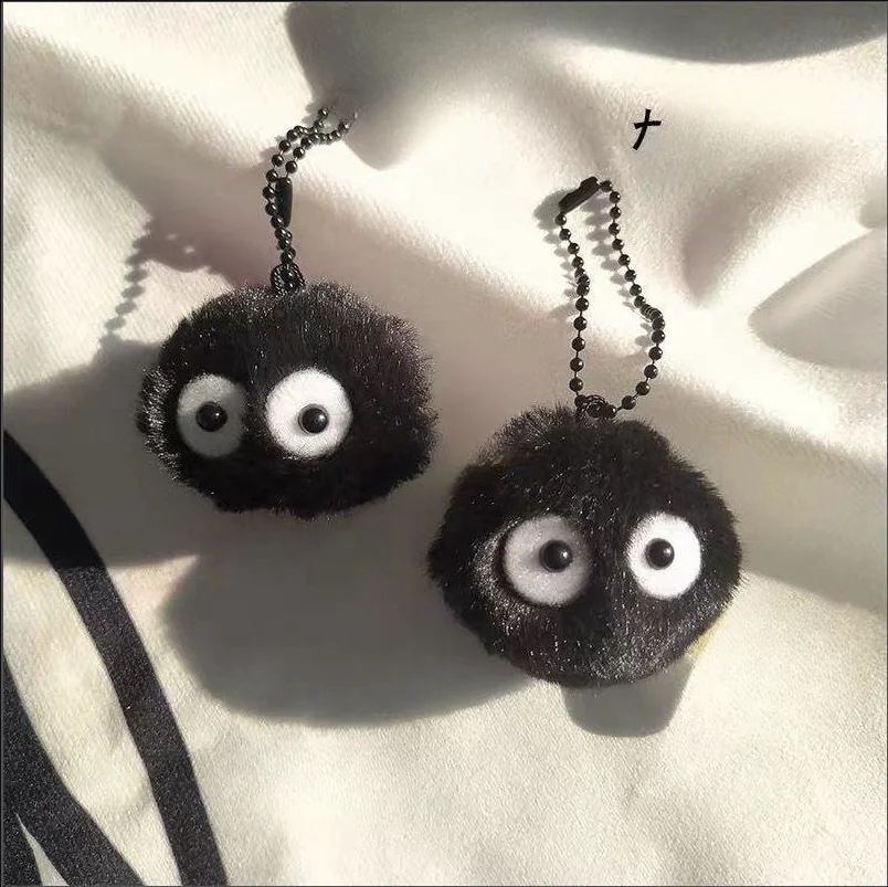 1-10pcs Plush Small Briquette Pendant Accessory Keyrings fit Bag Charms Purse Accessory for Miyazaki Hayao Comic Fans