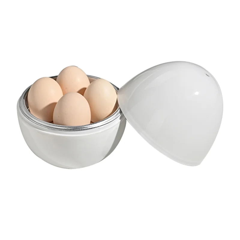 

Practical-Microwave Egg Boiler Quick 5-Minute Cooker For Hard Or Soft Boiled Eggs Steams Up To 4 Eggs Multi-Use Steamer Function