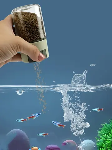 Push-type Quantify Feeder Fish Food Storage Bottle Fishbowl Tool Aquarium Accessories Jellyfish Tortoise Goldfish Crap Feeder