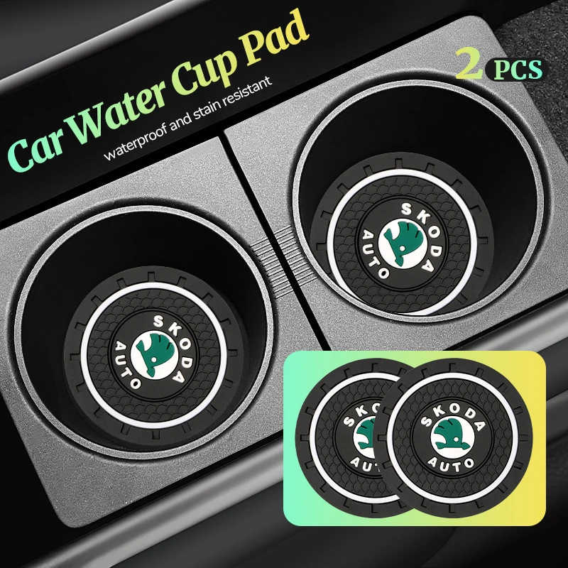 

2pcs Silicone Car Water Cup Holder Coaster Anti Slip Pad Mat For Skoda Octavia MK2 MK1 2 3 A5 A7 A8 Fabia Karoq Superb Rapid