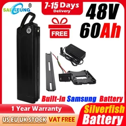 48v SilverFish Electric Bike Lithium Battery 20ah 40 50ah 60ah Akku Accu De Litio 30AH Bafang 250w-2000w 3000w Bateria,free VAT