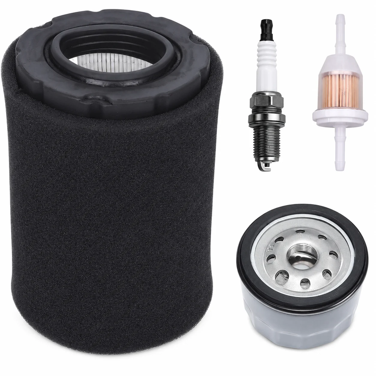 Oil Filter Air Filter Spark Plug Kit for John Deere MIU14395 MIU13038 Mower Tractor Replaces 594201 591334 4243 5428K 590825
