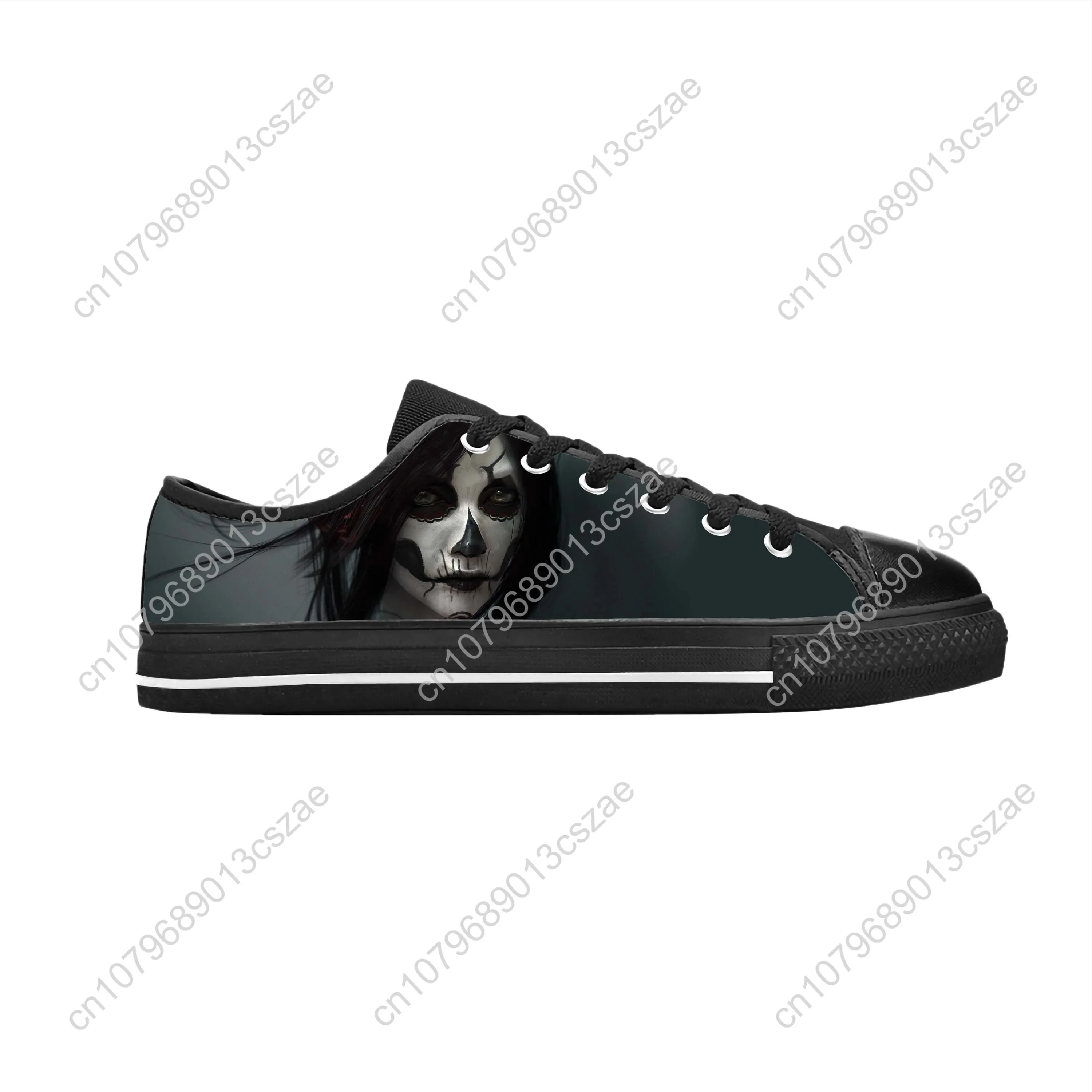 La Calavera Catrina Mexican Sugar Skull Katrina Casual Cloth Shoes Low Top Comfortable Breathable 3D Print Men Women Sneakers