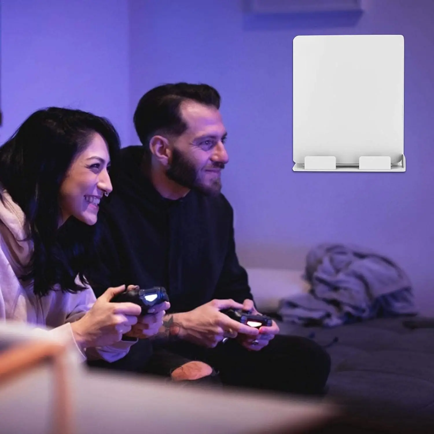 1 صفقات يدوية - مجموعة حامل شماعات لرف تخزين مثبت على الحائط لمضيف PS5