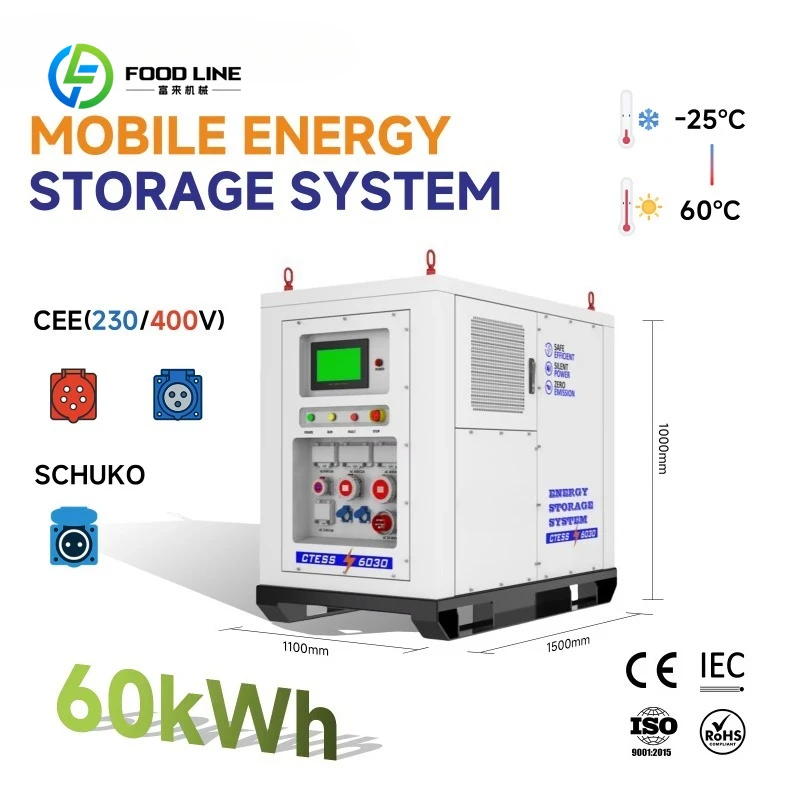 Customized 60kWh Charging Station with Bidirectional Inverter 30kW Output Job Site Power Supply Off Grid Energy Storage System