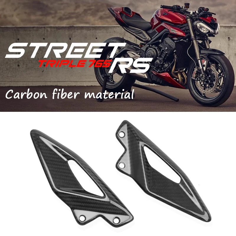 

For Triumph 765 R 765RS 2016-2024 S660 Carbon Fiber Heel Guard Plates Motorcycle Accessories Foot Pegs Fairing