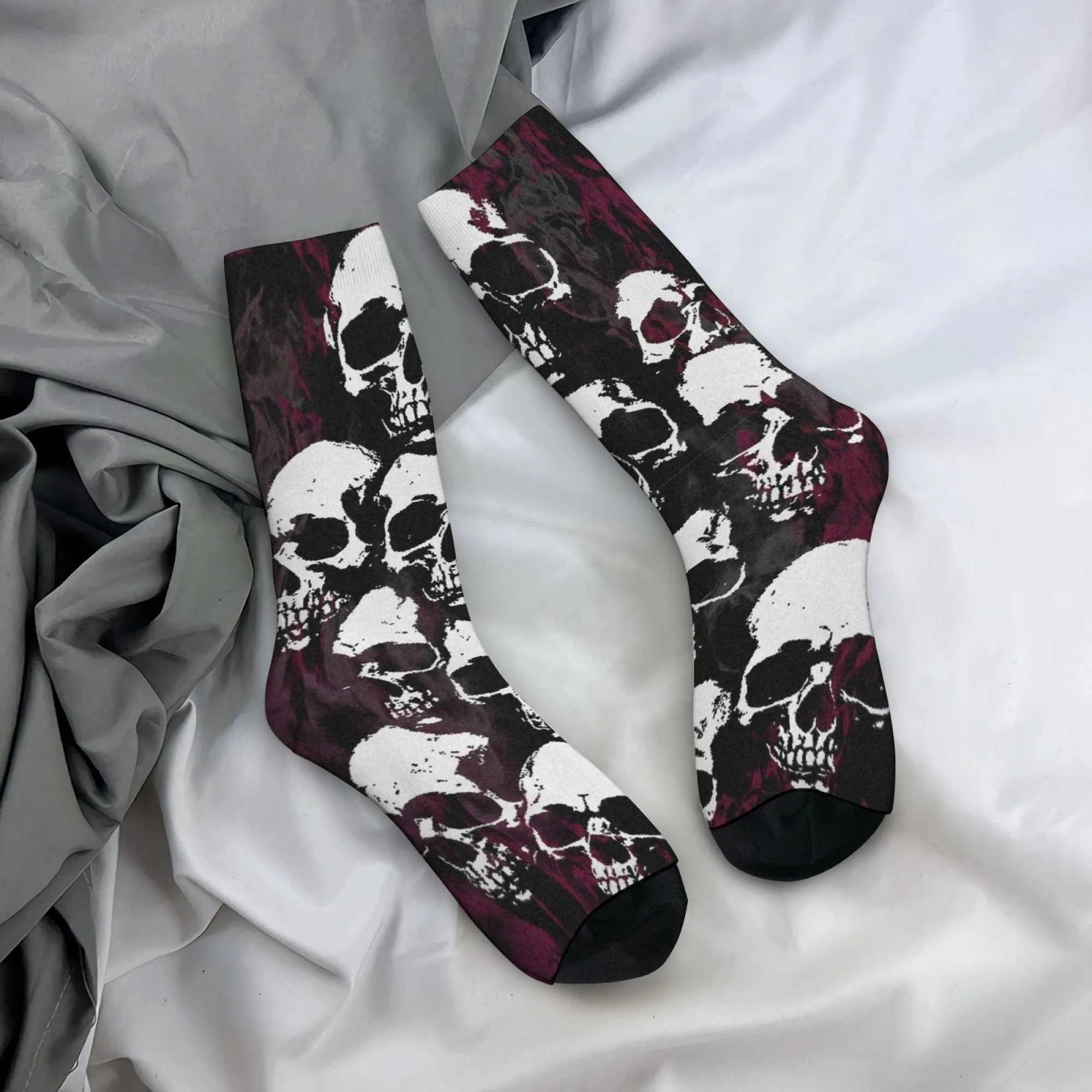 Metal Rock Gothic Skull Socks Retro Fashion Men's Socks Comfortable Non-Slip Casual Sports Socks Novelty Funny Compression Socks