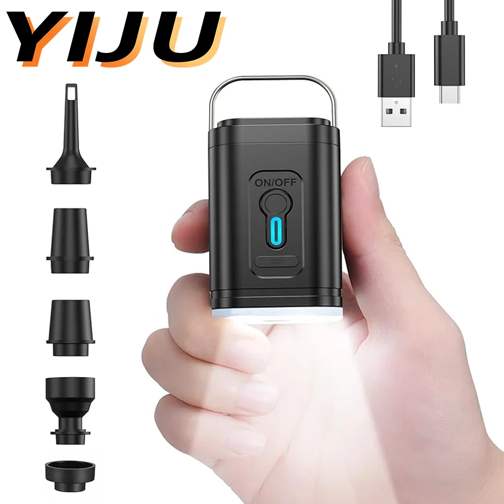 

3 in 1 Electric Air Pump with Lights Mini Wireless Air Compressor USB Charging Inflator/Deflator Pumps for Outdoor Camping