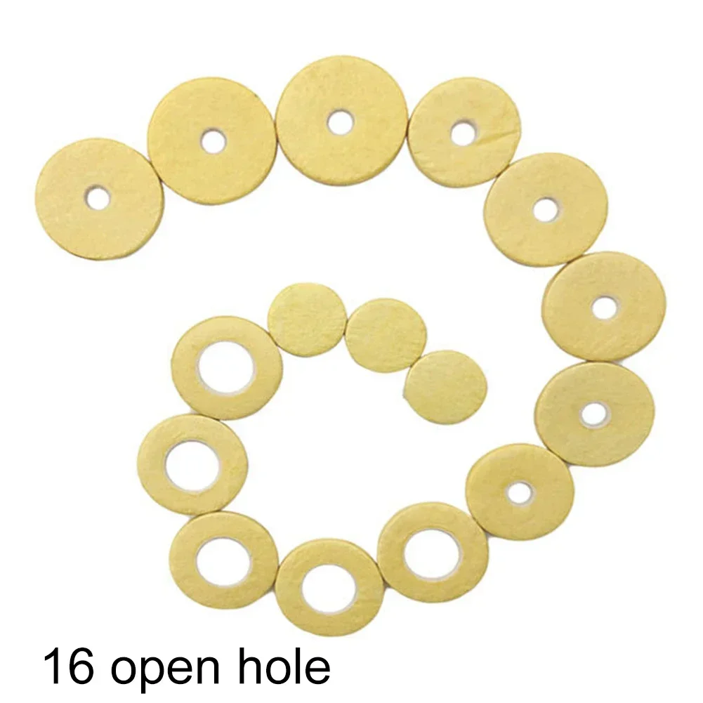 16/17 Set Flute Key Pads Yellow Cork Pad Leather Cushion Flute Pads Accessories For Woodwind Musical Instrument Replacement Part