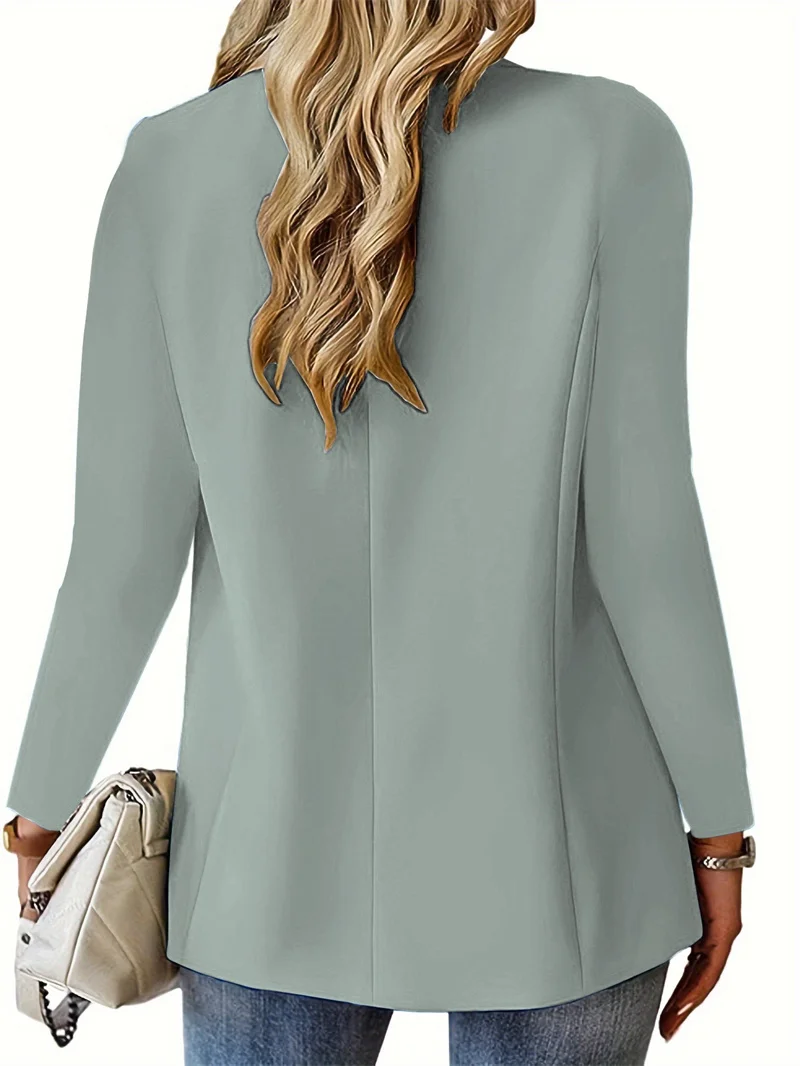 2026 Women Solid Color Long Sleeve Zipper Suit Outerwear Cardigan Autumn Casual Woman Clothing With Sideuterwear for Office Wear