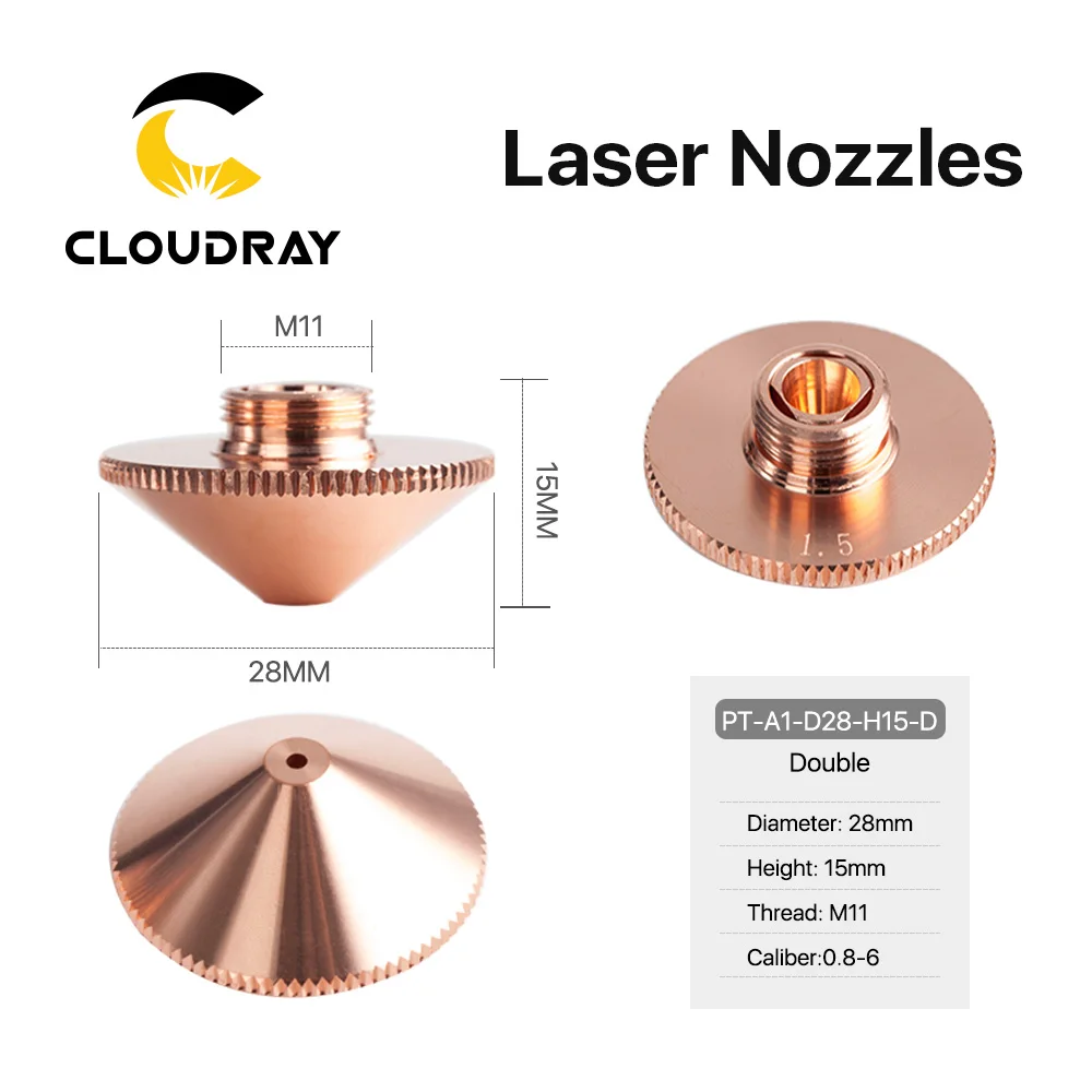 Cloudray 단일 이중층 레이저 깍지, Precitec WSX 파이버 레이저 커팅 헤드용 직경 0.8-6.0mm, 로트당 10 개