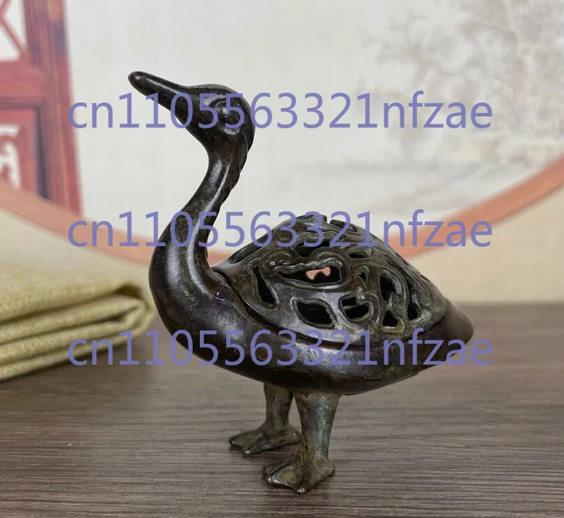 

Китайская бронзовая утка, статуя животного, модель курильницы, фигурка, домашний декор, подарки