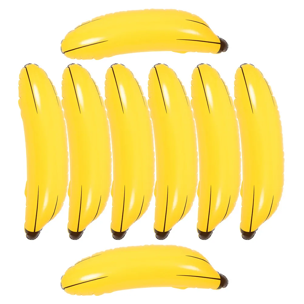 8Pcs Banana Inflatable Big For Pool Party Decor Pool Props Giant Blow Up Bachelorette Decoration Supplies