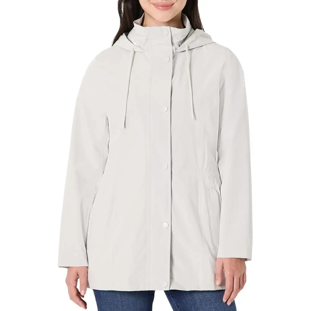 

Lightweight Waterproof Women's Long Hooded Raincoat - Relaxed Fit