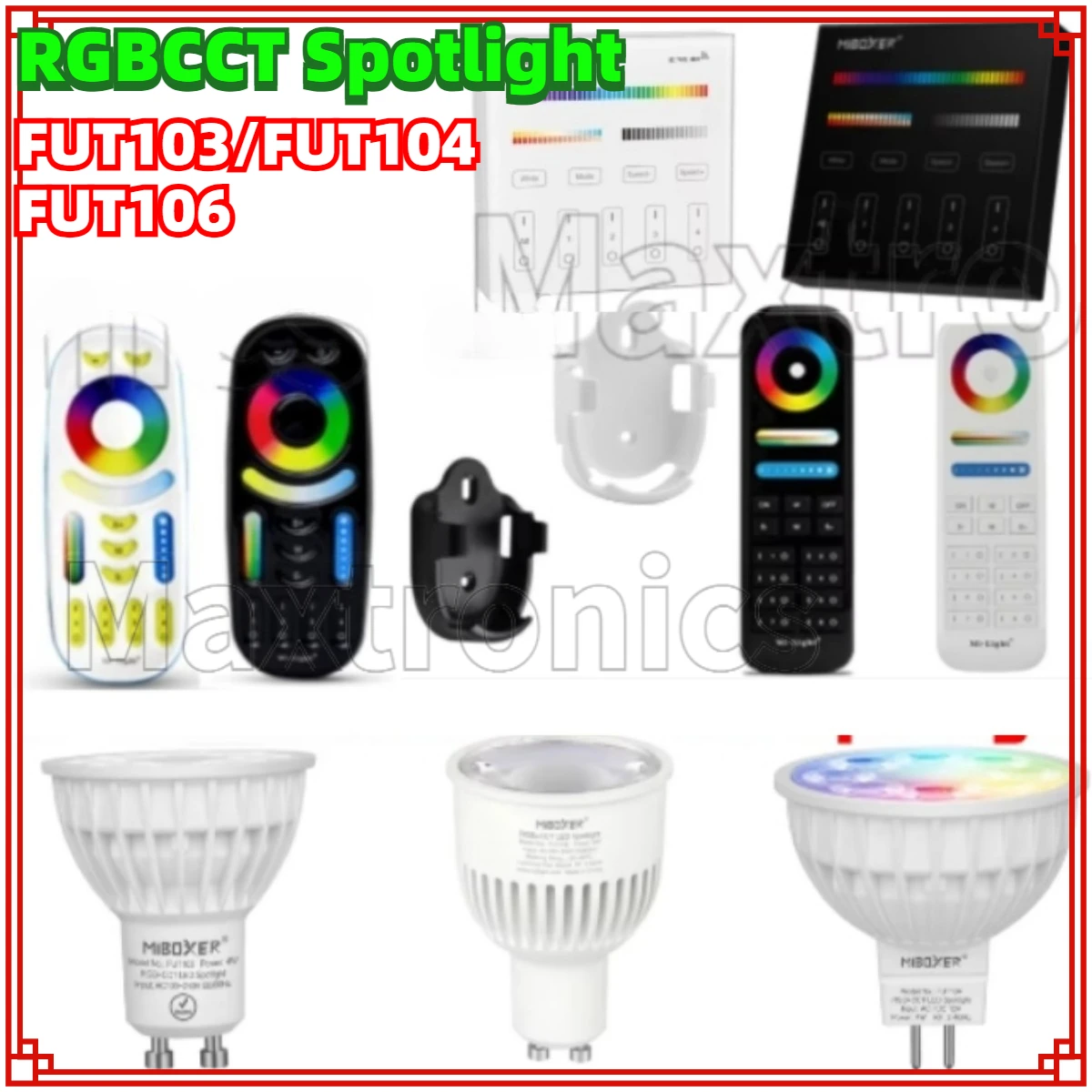Miboxer RGBCCT LED Spotligh4/6W LED Bulb FUT103/FUT104/FUT106 WiFi APP Alexa Voice Control Smart Lamp 2.4G RF Remote FUT089/B4