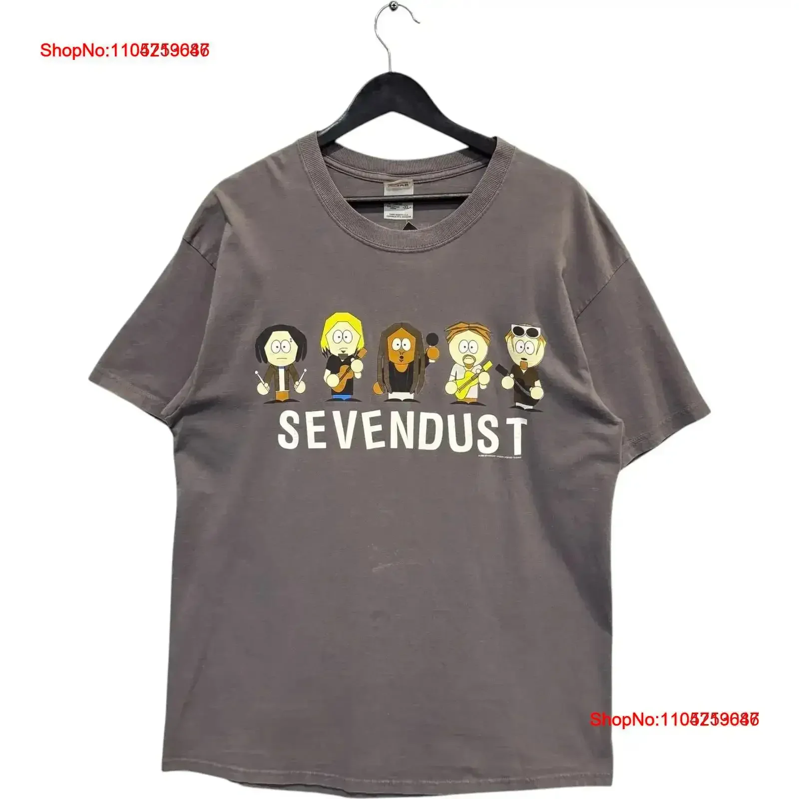 Vintage Sevendust Band Gris Camiseta para hombre XL Lavado Gráfico estirado Ropa de diseñador elegante Suave Casual vintage Lavado