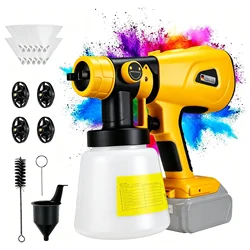 RexLeLXB 1000ML Cordless Electric Spray Gun HVLP Paint Sprayer Auto Furniture Steel Coating Airbrush For Dewalt 20V Battery Pin