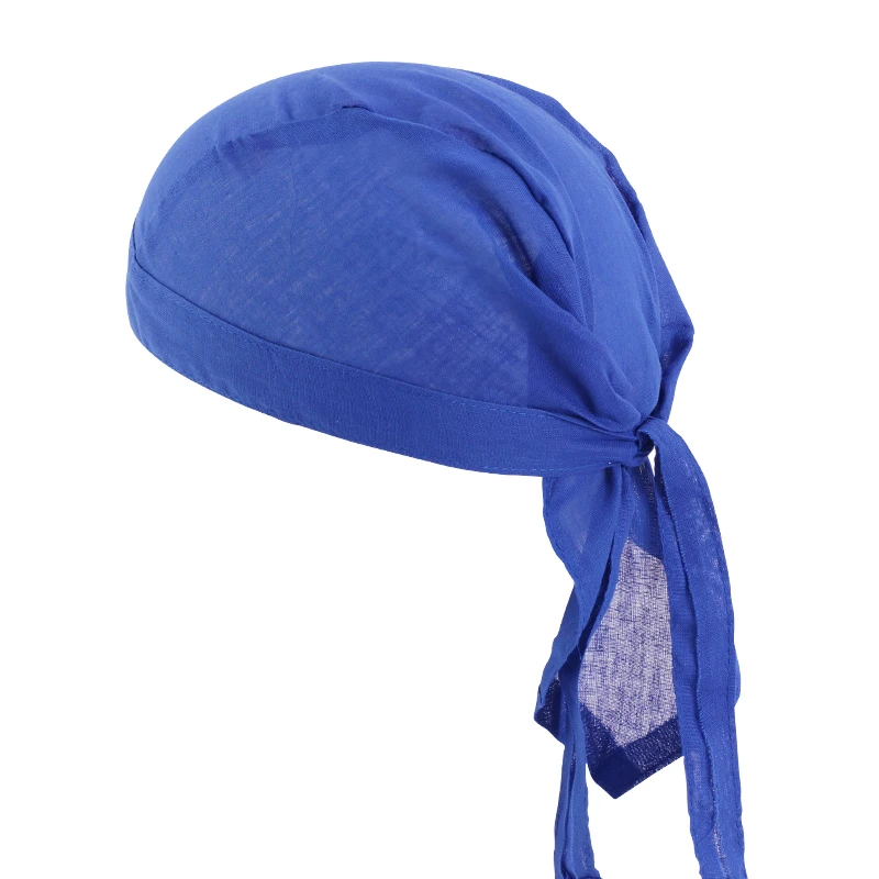 Sombrero Bandana transpirable de algodón Durag para hombre y mujer, gorro de pirata para quimio, accesorios para el cabello de Color sólido, do doo