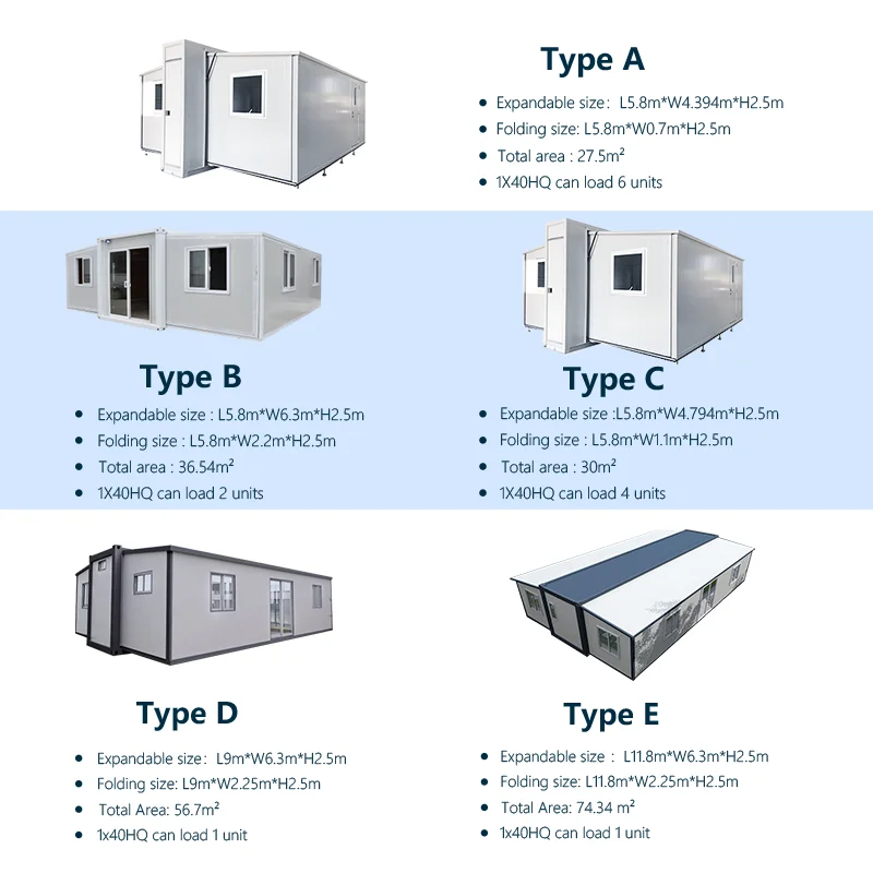 Factory Customized Galvanized Steel Outdoor Foldable Bedroom with Bathroom 20ft 40ft Folding Expandable Container Modular House