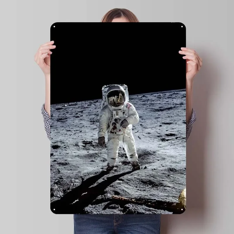 Apollo 11 Moon Landing Space Metal Poster Accessories for Home Decor Items Home and Decoration Room Wall Art Vintage Metal Plate