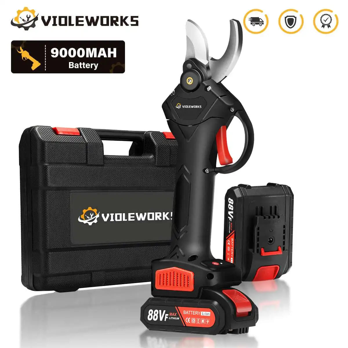 Violeworks-cordless Elétrica Pruner Tesouras de Poda Ramo Pruner Ramo Pruner Árvore Frutíferas Bonsai Pruner Bateria Recarregável 30 Milímetros