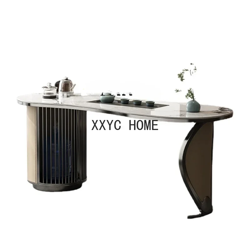 

High-End Tea Table Light Luxury Modern Minimalist Kung Fu Stone Plate Table-Chair S