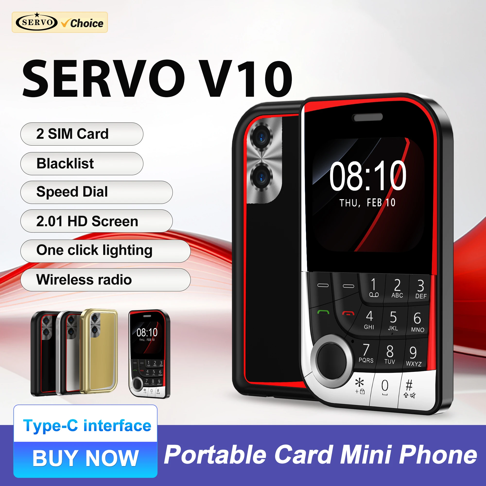 SERVO V10 Card Mobile Phone 2.01