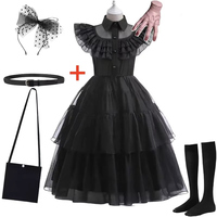 Wednesday Adams Cosplay for Girls Costume 2025 New Vestidos For Kids Carnival Easter Halloween Party Costumes for 3-12 Years