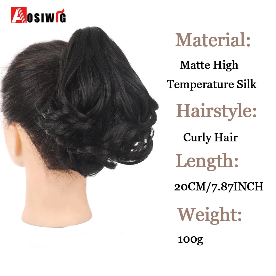 Synthetic Claw Clip On Curly Short Ponytail Hair Extension Ponytail Extension Hair For Women Pony Tail Hair Hairpiece