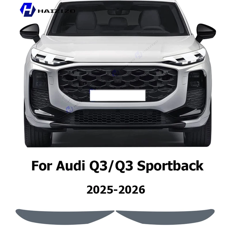 

For Audi Q3 2025-2026 Smoke Black TPU Headlight Protection Film Anti-Scratch & UV Resistant Easy Install Vinyl Wrap Kit PPF