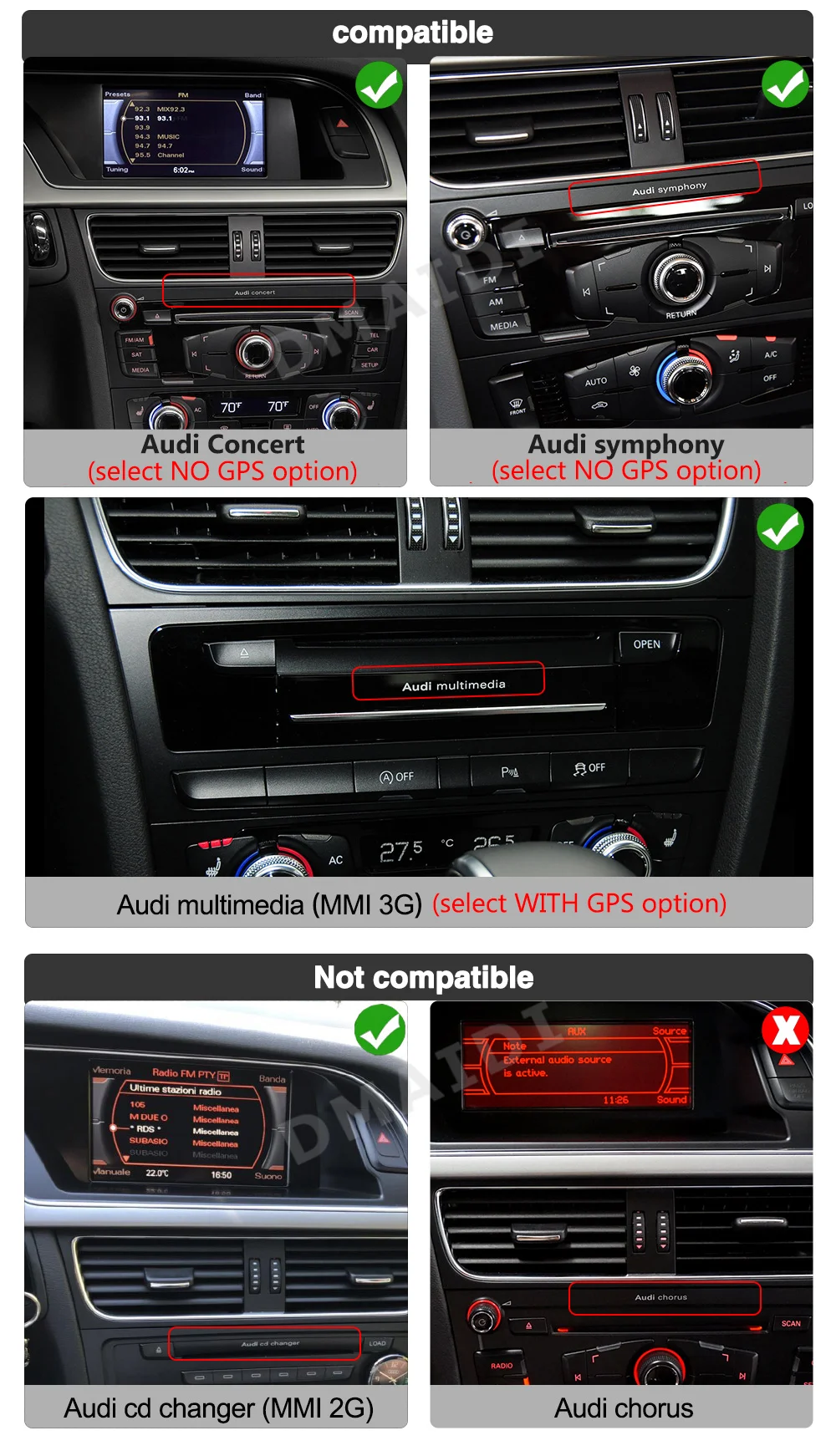 Lecteur vidéo de voiture pour AUDI A4 A5 B8, Android 13, Carplay automatique, navigation GPS, radio 4G, limitation, prix d'usine, 10.25 pouces, 12.5 pouces, 256G