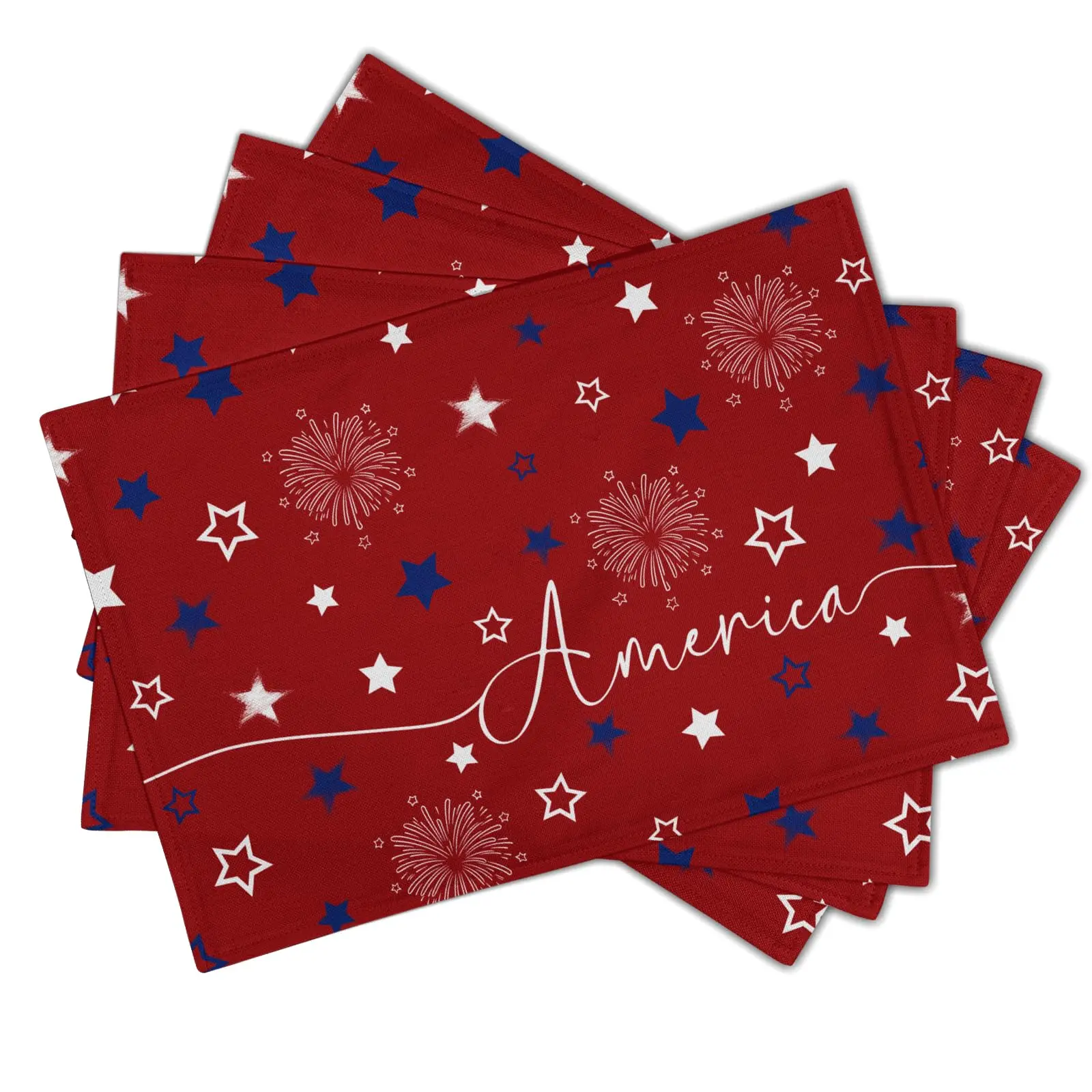 1PCS America Printed Placemats Rusty Red Tribal Table Mat Antique Native American Heat Resistant Washable Place Mats