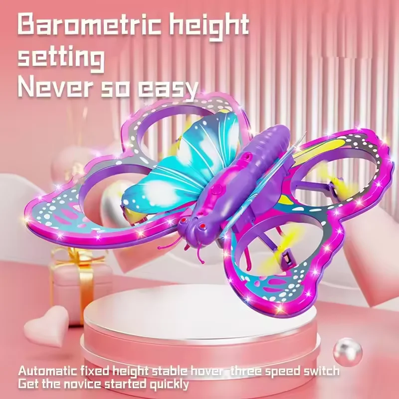 RC quadrirotor paillettes papillon télécommande Drone quadrirotor enfants avion jouet modèle de vol avion jouet cadeau enfant fille adulte