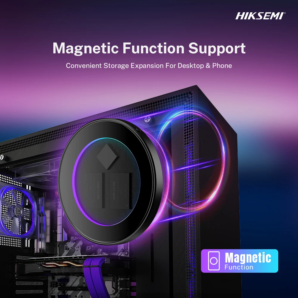 HIKSEM 1TB M.2 2230 NVMe SSD Enclosure - USB-C 3.2 Gen2 10Gbps, MagSafe, Compatible with iPhone 16 Pro Max ProRes & MacBook