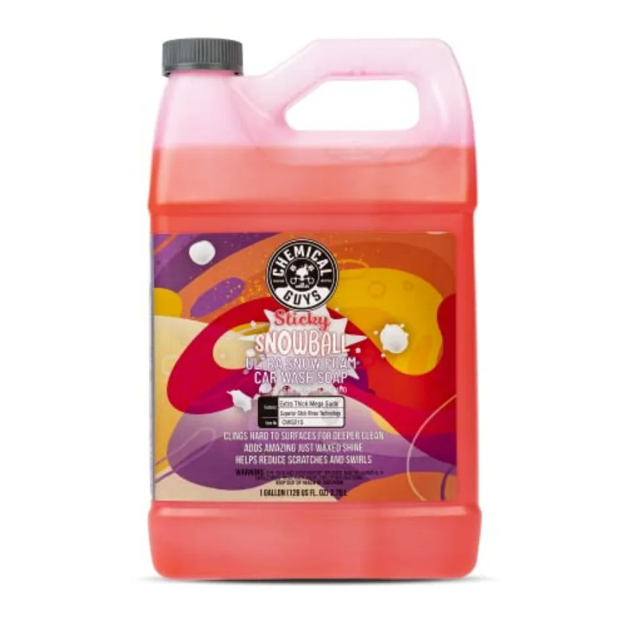 

CWS215 Ультра-пенное мыло для мойки автомобилей Sticky Snowball, 128 жидких унций, с ароматом вишни, для легковых автомобилей, грузовиков, мотоциклов, фургонов и многого другого, работает с пеногенератором