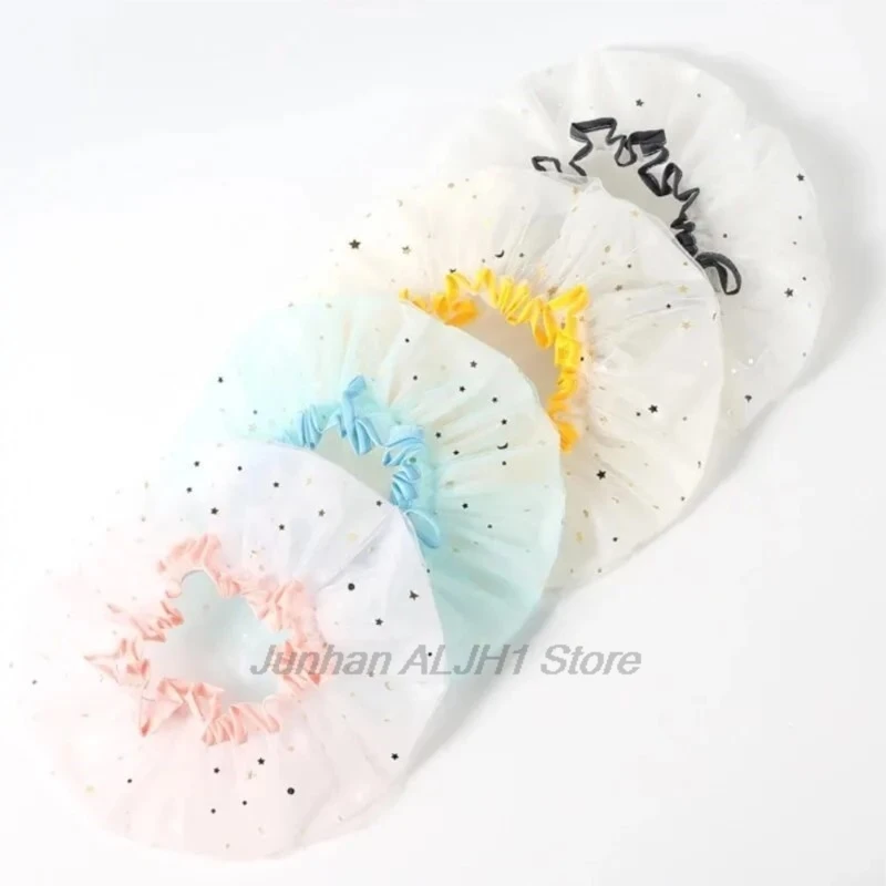Waterproof Double-Layer Shower Cap Starry Sky Design Fashion Reusable Bathing Hat Kitchen Oil-proof Sanitary Hat image 4