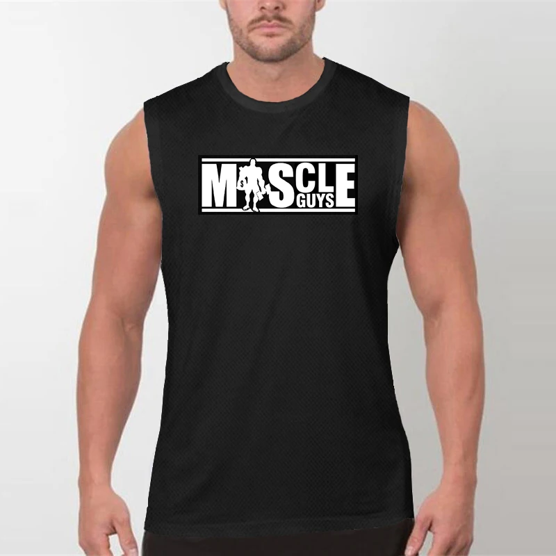 Moisture Wicking Running Vests Men Quick Dry Mesh Sleeveless Shirt Crew Neck Breathable Athletic Tank Top for Gym Workout Sport