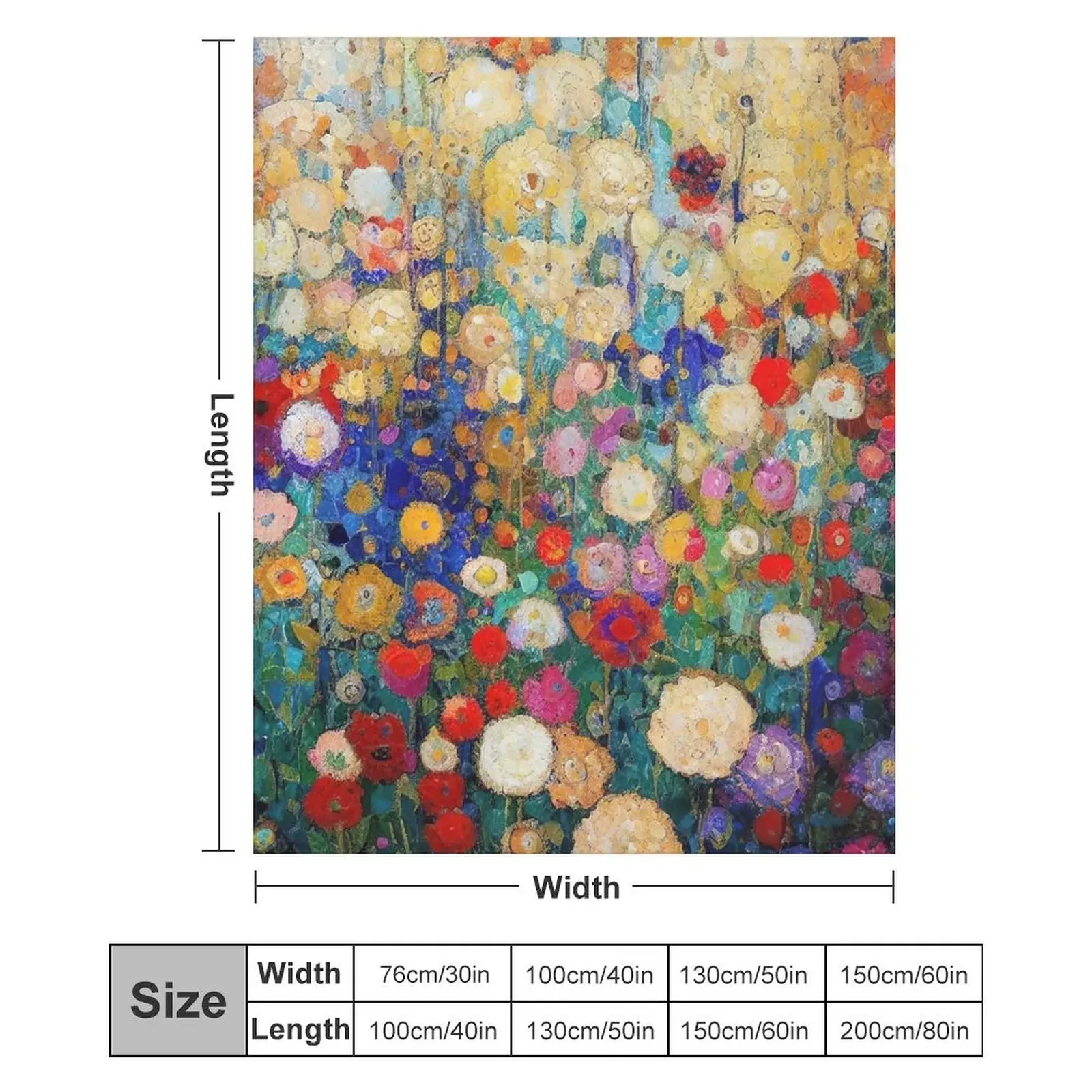 Gustav Klimt Flower Garden Throw Blanket Plush Fuzzy Cozy Blanket for Couch Sofa 6