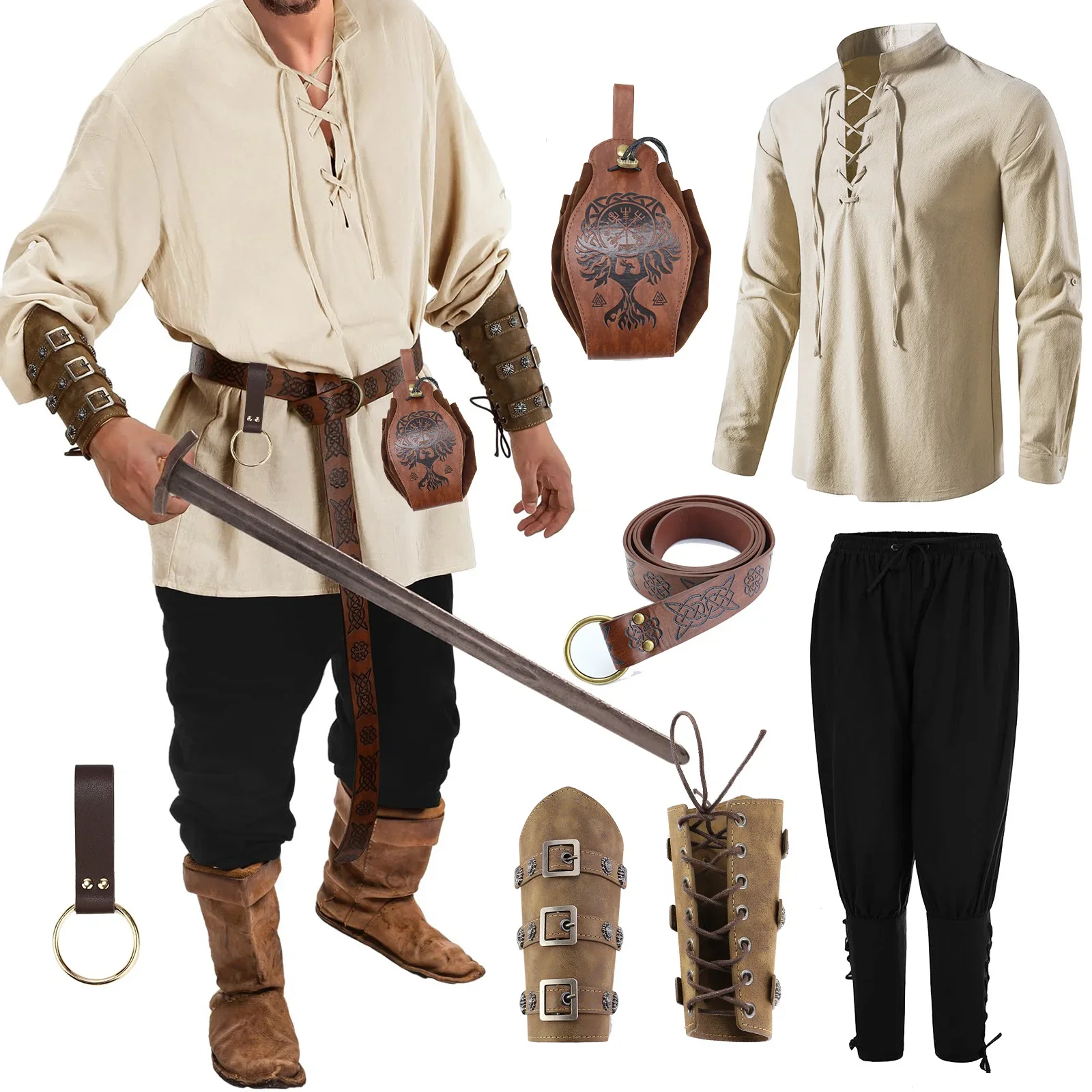 Halloween pirata trajes cosplay masculino, retrô vintage, renascentista, medieval, vestido disfarçado, traje carnaval, fato de festa, adulto