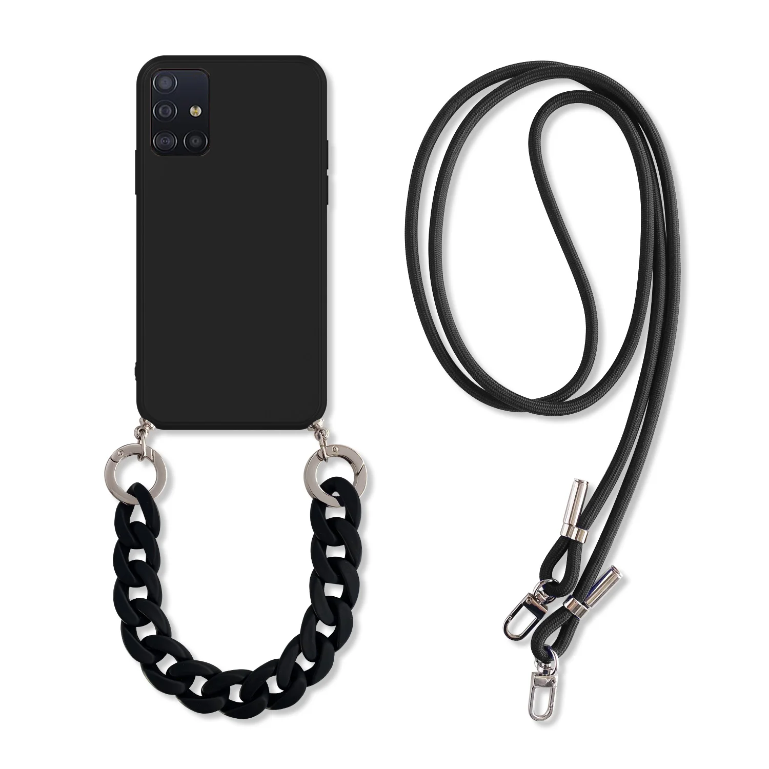 Crossbody Lanyard Necklace Marble Chain Silicone Case for Samsung Galaxy A11 A21 A21S A31 A41 A51 A71 A81 A91 Wrist Strap Cover