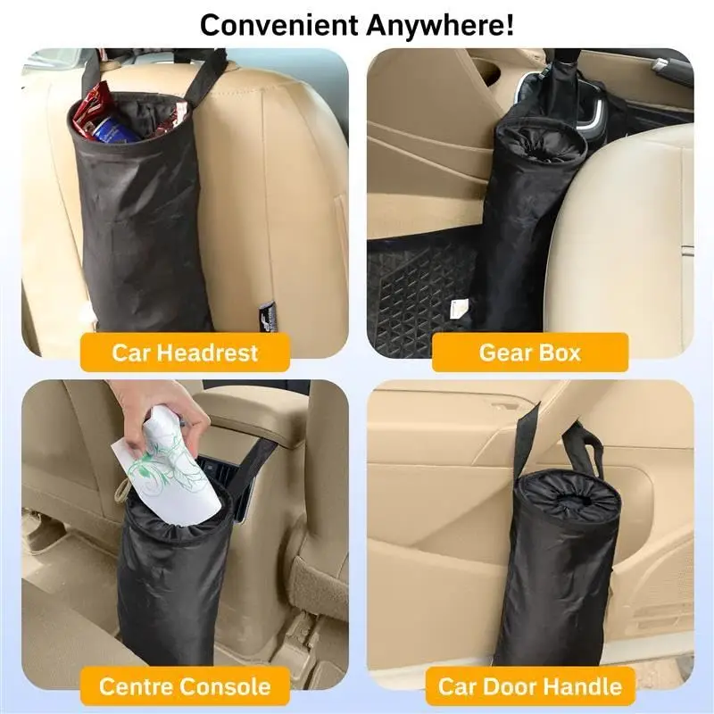 Universal Car Garbage Bag Back Seat Headrest Litter Trash Can Oxford Cloth Hanging Storage Holder Rubbish Container Waste Bin view 5