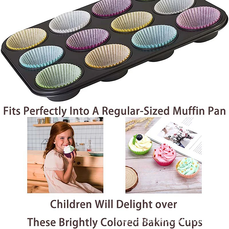 100Pcs Muffins Paper Cupcake Wrappers Baking Cups Cases Muffin Boxes Cake Cup Decorating Tools Kitchen Cake Tools DIY