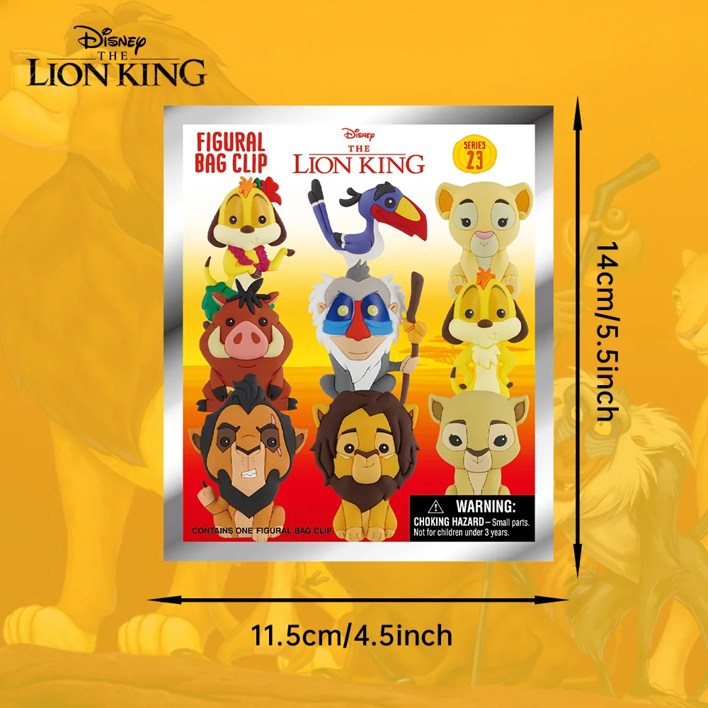 Caja ciega con licencia oficial del Rey León, bolsa de estatuilla de PVC, dijes con Clip, decoración de Simba Timon Pumba, regalo, 1 unidad, Disney
