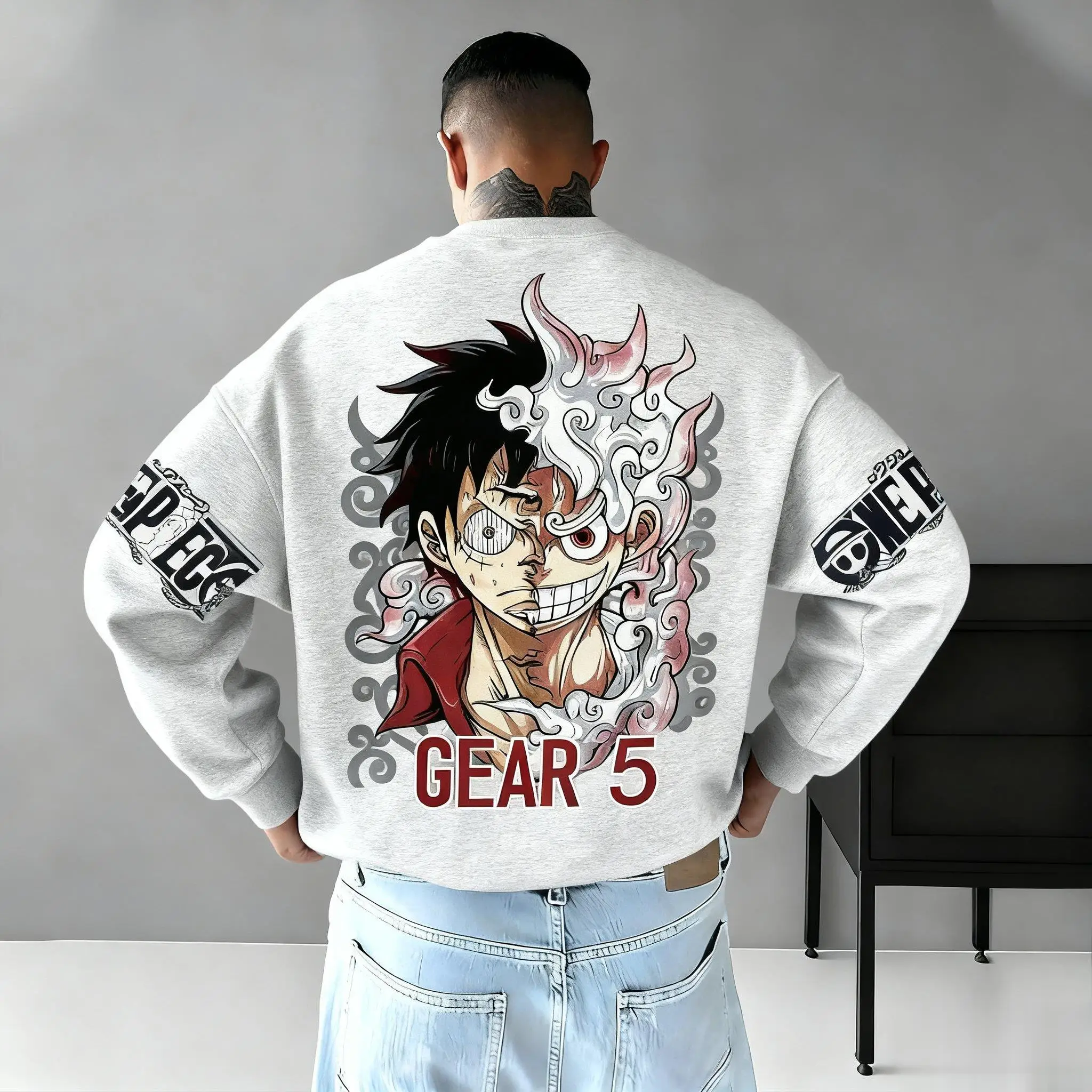 Sudadera con capucha Unisex de One Piece Gear 5 de Anime para hombre y mujer, jersey, ropa de calle con estampado gráfico, suéter informal de manga larga para otoño
