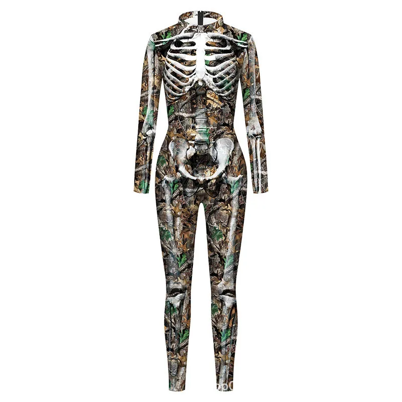 

3D Print Multicolor Pattern Body Skeleton Sexy Bodysuits Cosplay Jumpsuit Adults Morphsuit Halloween Long Sleeve Rave Outfits